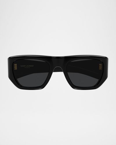 Saint Laurent Vintage Logo 61mm Acetate Square Sunglasses