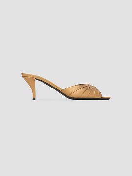 Saint Laurent Women's Babylone Mules in Metallic Leather