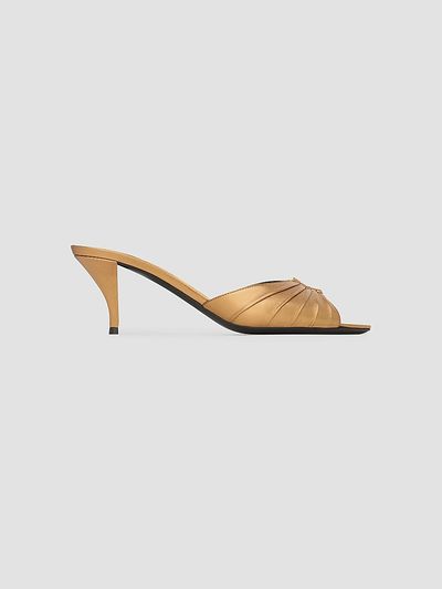 Saint Laurent Women's Babylone Mules in Metallic Leather