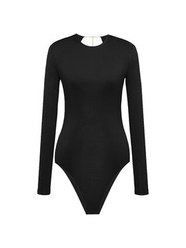 Saint Laurent Women's Cassandre Backless Bodysuit in Jersey