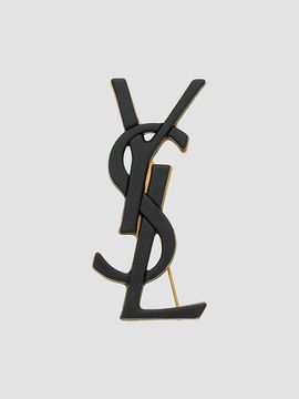 Saint Laurent Women's Cassandre Brooch in Leather