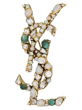 Saint Laurent Women's Cassandre Crystal Brooch