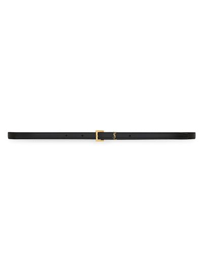 Saint Laurent Women's Cassandre Extra Thin Belt in Smooth Leather