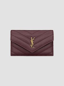 Saint Laurent Women's Cassandre Fragments Flap Card Case