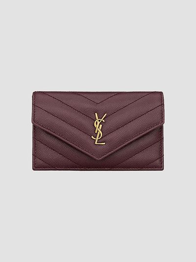 Saint Laurent Women's Cassandre Fragments Flap Card Case