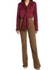 Saint Laurent Women's Cassandre Lavalliere Blouse Shirt in Striped Silk Jacquard - 2