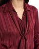 Saint Laurent Women's Cassandre Lavalliere Blouse Shirt in Striped Silk Jacquard - 5