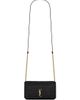 Saint Laurent Women's Cassandre Phone Holder in Shiny Crocodile-Embossed Leather - 1