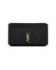 Saint Laurent Women's Cassandre Phone Holder in Shiny Crocodile-Embossed Leather - 3