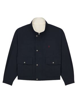 Saint Laurent Women's Cassandre Reversible Jacket in Brushed Cotton Canvas