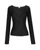 Saint Laurent Women's Cassandre V-neck Top in Ribbed Silk - 1