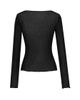 Saint Laurent Women's Cassandre V-neck Top in Ribbed Silk - 2