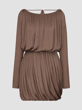 Saint Laurent Women's Cowl-Back Dress in Taffeta