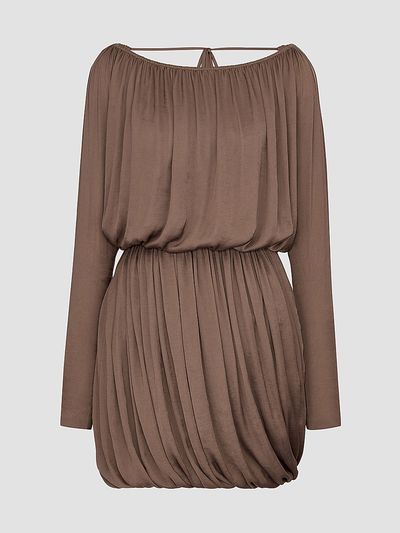Saint Laurent Women's Cowl-Back Dress in Taffeta
