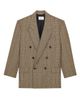 Saint Laurent Women's Double-Breasted Jacket in Prince of Wales Puppytooth Wool - 8