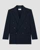 Saint Laurent Women's Double-Breasted Short Jacket in Wool Gabardine - 3