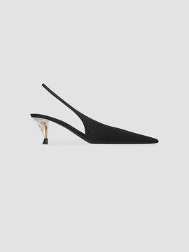 Saint Laurent Women's Fanny Slingback Pumps in Satin Crepe