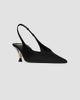 Saint Laurent Women's Fanny Slingback Pumps in Satin Crepe - 2