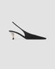 Saint Laurent Women's Fanny Slingback Pumps in Satin Crepe - 7