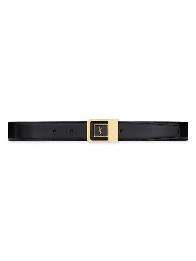 Saint Laurent Women's Female Buckle Belt in Lacquered Leather