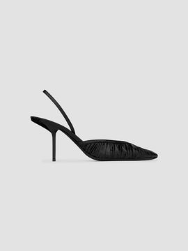 Saint Laurent Women's Folie Slingback Pumps in Smooth Leather and Faux-Python