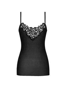 Saint Laurent Women's Guipure Tank Top in Ribbed Silk