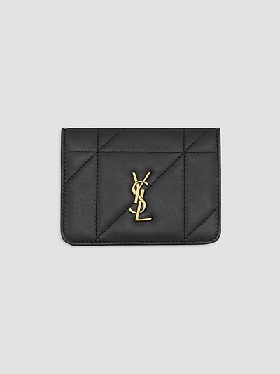 Saint Laurent Women's Jamie Bi-Fold Card Case in Lambskin