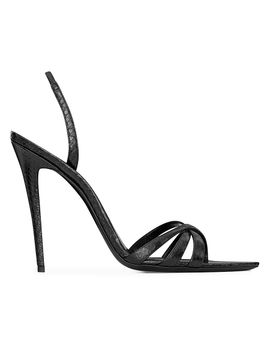 Saint Laurent Women's Kate Sandals in Python-Embossed Leather