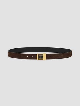 Saint Laurent Women's La 66 Buckle Belt in Suede