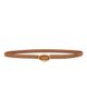 Saint Laurent Women's Oval Buckle Thin Belt in Leather - 5