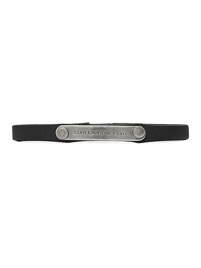 Saint Laurent Women's Plaque Bracelet in Leather