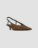 Saint Laurent Women's Secret Slingback Pumps in Leopard Grosgrain - 2