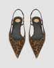 Saint Laurent Women's Secret Slingback Pumps in Leopard Grosgrain - 3