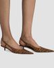 Saint Laurent Women's Secret Slingback Pumps in Leopard Grosgrain - 5