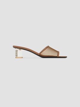 Saint Laurent Women's Sip Mule Sandals in Mesh and Patent Leather
