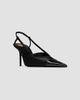 Saint Laurent Women's Slingback Pumps in Satin Crepe and Patent Leather - 2