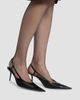 Saint Laurent Women's Slingback Pumps in Satin Crepe and Patent Leather - 5
