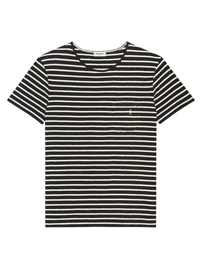 Saint Laurent Women's Striped Cassandre T-shirt in Jersey