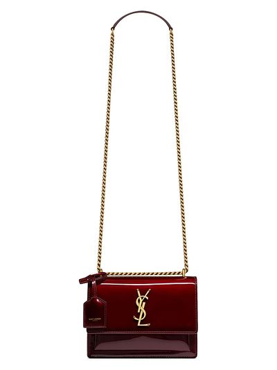 Saint Laurent Women's Sunset Small Shoulder Bag in Patent Leather