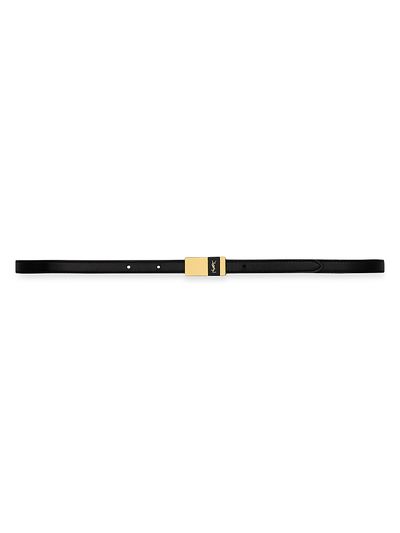 Saint Laurent Women's Thin Anchor Belt in Leather