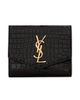 Saint Laurent Women's Uptown Compact Wallet In Crocodile-embossed Shiny Leather - 1