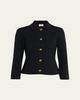 Saint Laurent Wool Button-Front Polo Cardigan - 1