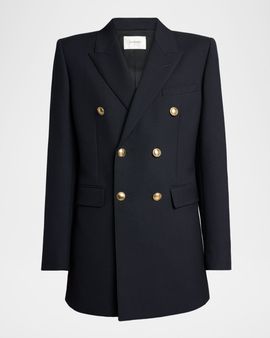 Saint Laurent Wool Gabardine Double-Breasted Jacket