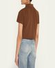 Saint Laurent YSL Cotton Pique Crop Polo Shirt - 3
