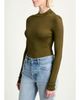 Saint Laurent YSL Mock-Neck Cote Silk Rib Sweater - 4