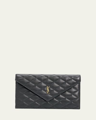 Saint Laurent YSL Quilted Leather Pouch Bag