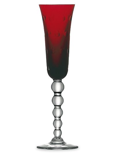 Saint Louis Red Bubble Champagne Flute