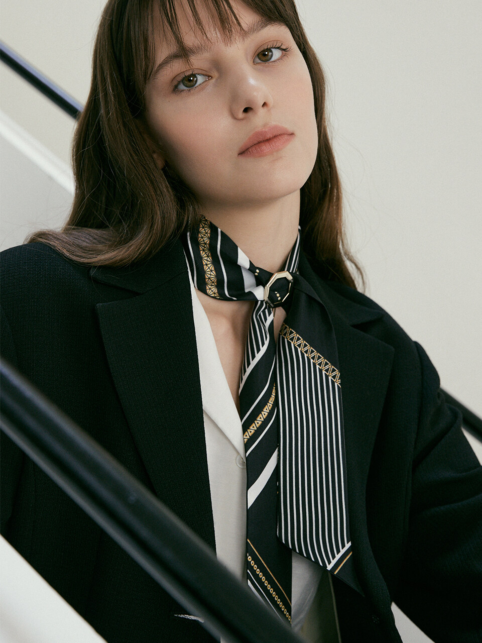Saint Luxure Twilly Vane Scarf_Black
