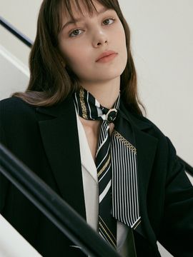 Saint Luxure Twilly Vane Scarf_Black