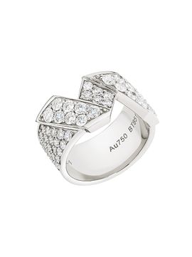 SAKS EST. 1924 Women's Helix Large Ring Full Pavé 18K Yellow Gold